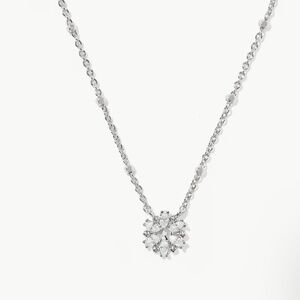 Kendra Scott Mylah Silver Short Pendant Necklace In White CZ